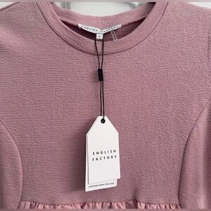 English Factory Mixed Media Short-Sleeve Mini Dress Size Large NWT!